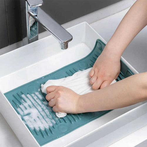 Funda de Lavado Plegable de Silicona para Ropa y Zapatos | Alfombrilla Multifuncional con Ventosas