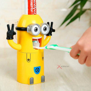 Minion Dispensador Automático de Crema Dental y Porta Cepillos | Diseño Kevin