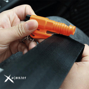 Mini Martillo de Seguridad 3 en 1 para Coche - Llavero Portátil Salvavidas