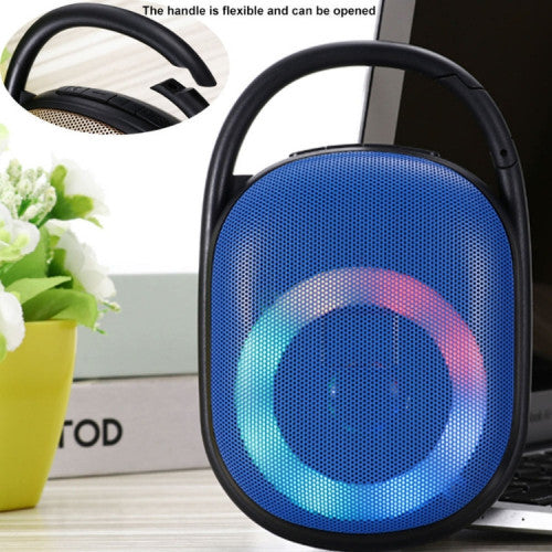 parlante bluetooth luces led clip 55 azul