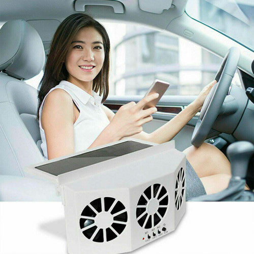 Ventilador Extractor de Olores con Panel Solar para Carro - Blanco