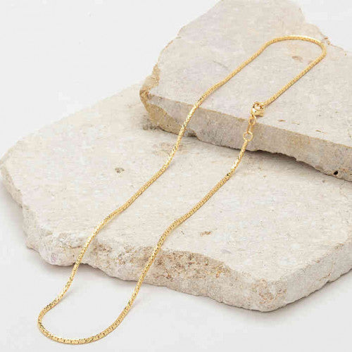 Cadena Oro Aurux Cuadro Diamantada 1.5 mm de 45 cm