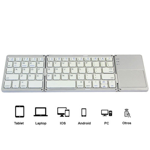 Teclado Inalámbrico Plegable Bluetooth Portátil con Panel Táctil