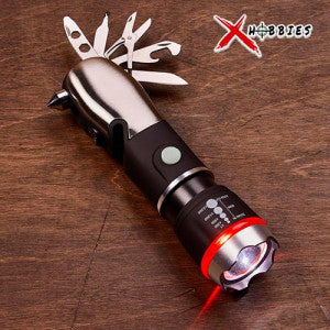 Linterna LED con Zoom y Multiherramientas 8 en 1
