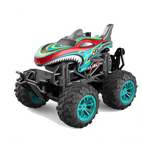 Coche de Control Remoto Todoterreno Diseño Tiburón - Rojo y Verde