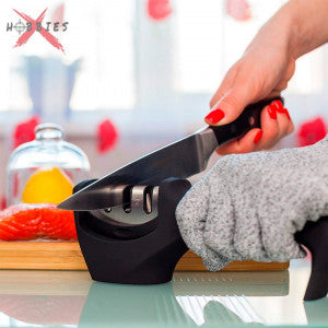 Afilador de Cuchillos de Tres Etapas con Mango Ergonómico