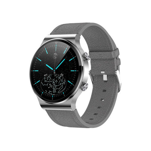 reloj inteligente smartwatch con pantalla circular y correa estilo cuero g52
