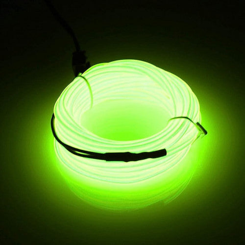 cinta led flexible para interior de carro 5 metros verde fluorescente