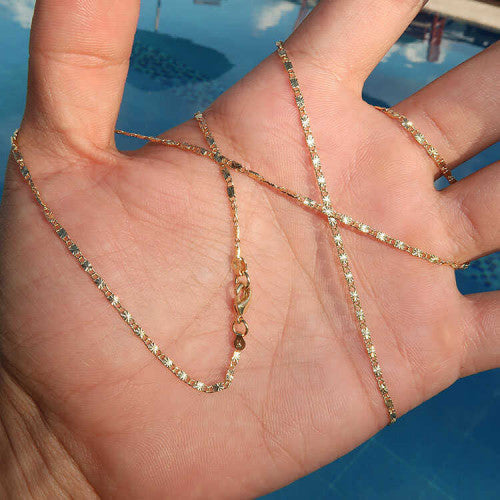 Cadena Valentino Diamante Estrella 45 cm en AURUX - Oro de 18K