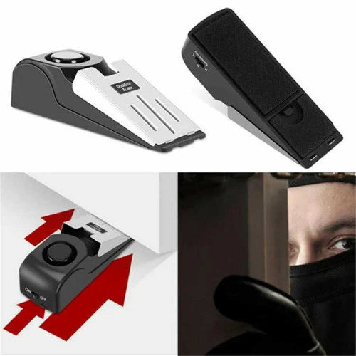 Alarma de Tope para Puerta con Forma de Cuña y 3 Niveles de Sonido - Alarma de Seguridad Inalámbrica