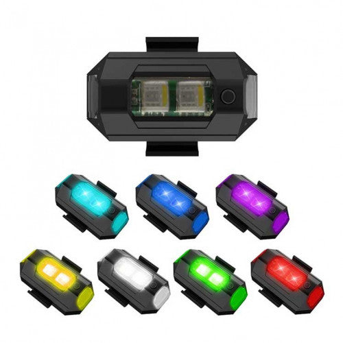 Luz Trasera Intermitente Recargable - 7 Colores RGB para Bicicleta, Moto y Más