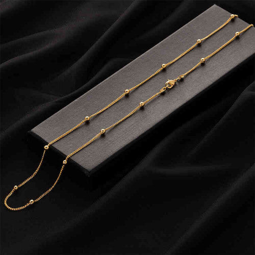 Cadena Cubana Oro Aurux Mikros con Balín 60 cm