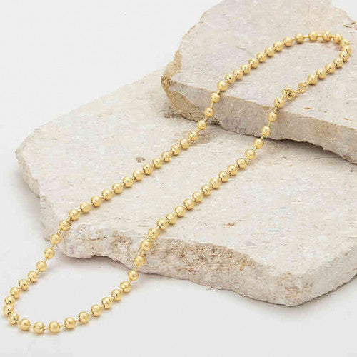 Cadena Oro Aurux Balín Escarchado 45 cm – Elegancia y Brillo Sofisticado