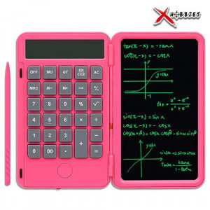 Calculadora 2 en 1 Plegable Multifuncional con Bloc de Notas Recargable - Rosado