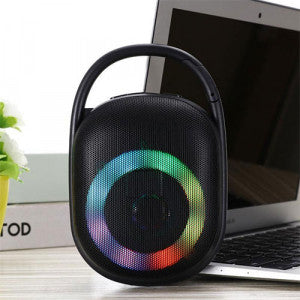 Parlante Bluetooth con Luces LED y Clip Clip5 Negro