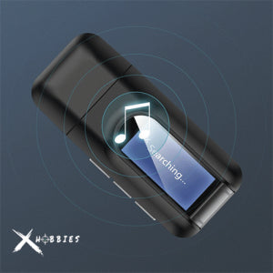 Receptor y Transmisor Bluetooth 5 en 1 Portátil con Pantalla LCD, 3.5mm y USB