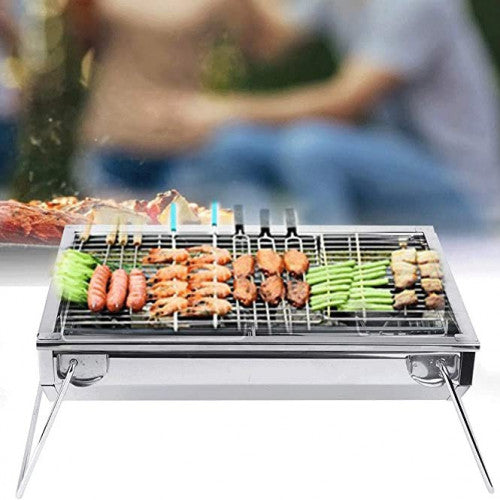 Asador Portátil BBQ en Acero Inoxidable para Barbacoa | Ideal para Asados y Reuniones al Aire Libre