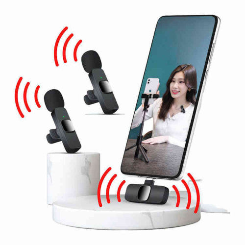 2 micrófonos portátiles para celular tipo-c + iphone