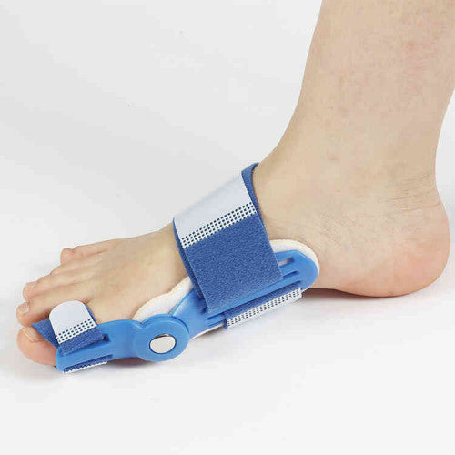 corrector ortopédico de juanetes ajustable | férula hallux valgus azul