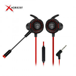 audifonos alambricos gamer con microfono akz gm-d1 - rojo