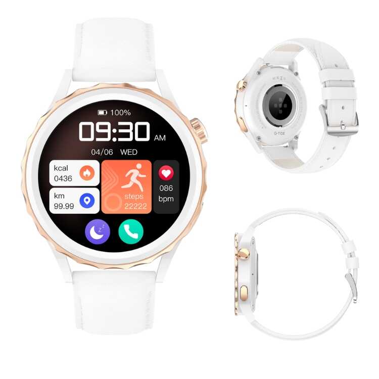 Reloj Inteligente G-TIDE Anita | Pulso Blanco con Monitoreo de Salud