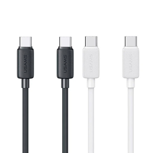 Cable de Carga y Datos Tipo C a Tipo C 60W 1M Blanco/Negro (US-SJ691)