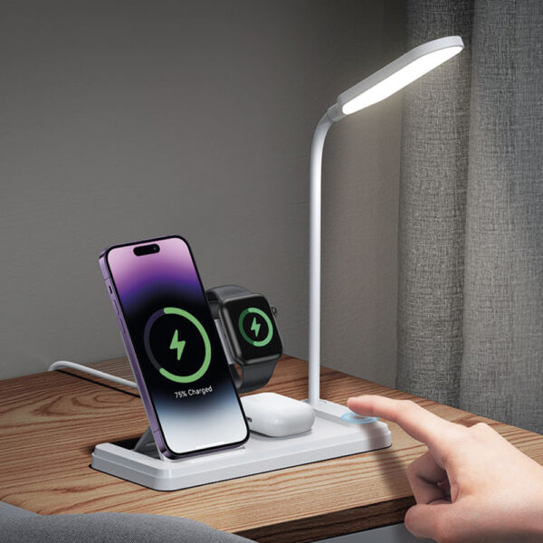 Cargador Inalámbrico 4 en 1 con Lámpara LED USAMS (US-CD195)