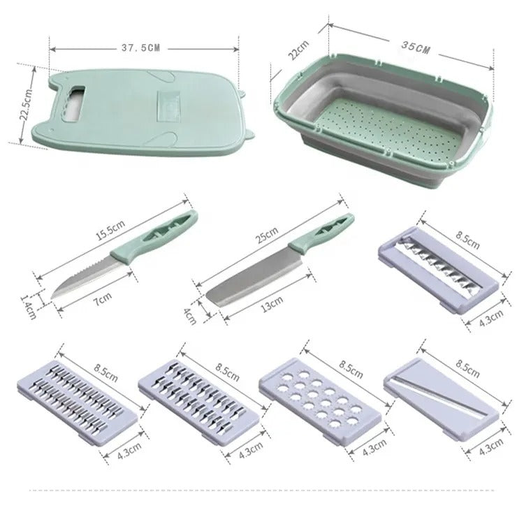 Tabla Multifuncional para Cortar Verduras YG-725 - 9 en 1