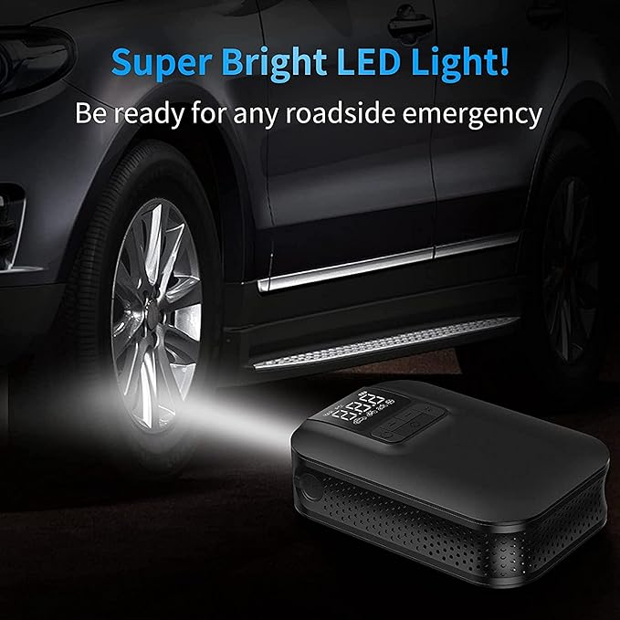 Inflador de Llantas Auto Inalámbrico Digital USAMS Negro (US-ZB215 Mini)