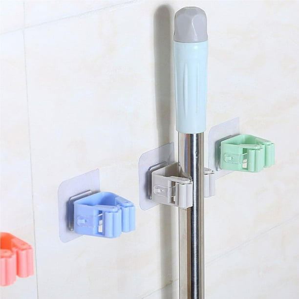 Soporte de Pared para Escoba y Utensilios - Set de 3 Unidades