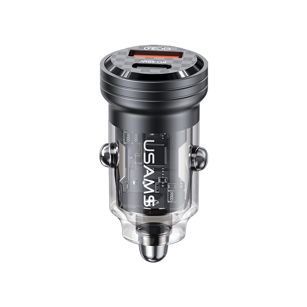 Cargador para Auto Rápido USB + Tipo C USAMS Negro 45W (US-CC175 C35)