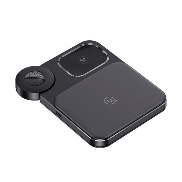 Cargador Inalámbrico 3 en 1 USAMS 15W Negro (US-CD190)
