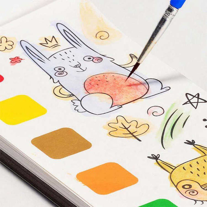 Libro de Pintura Infantil en Acuarela | Portátil y Divertido | 5 Diseños Temáticos