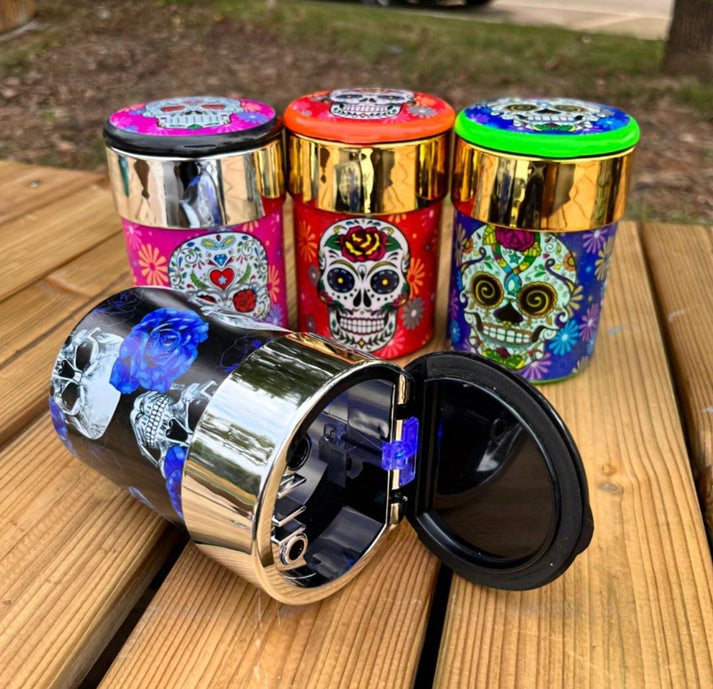 Recipiente Hermético con Diseño de Calaveras