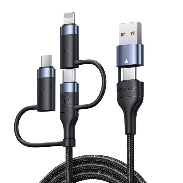 Cable de Carga USAMS 5 en 1 U62, 60W 1.2m Negro (US-SJ547)