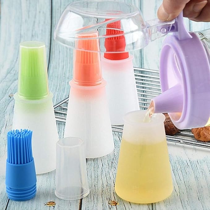 Botella de Silicona Dispensadora de Aceite con Brocha - Ideal para Cocina