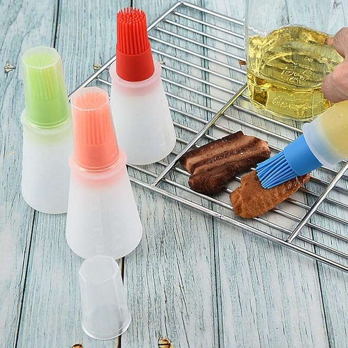Botella de Silicona Dispensadora de Aceite con Brocha - Ideal para Cocina