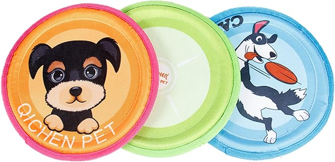 Frisbee de Tela para Mascotas - Juguete Resistente y Suave para Perros