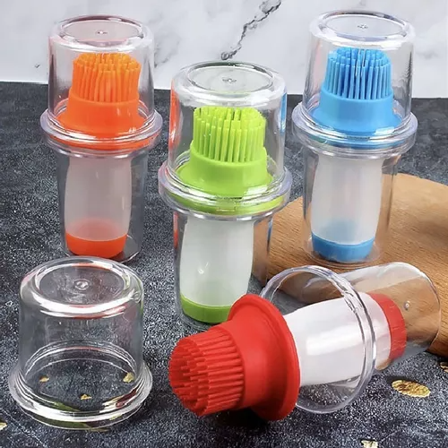 Botella Dispensadora de Aceite con Brocha de Silicona y Tapa Protectora