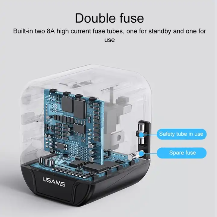 Cargador Universal 4 en 1 USB Dual USAMS 12W Negro (US-CC173)