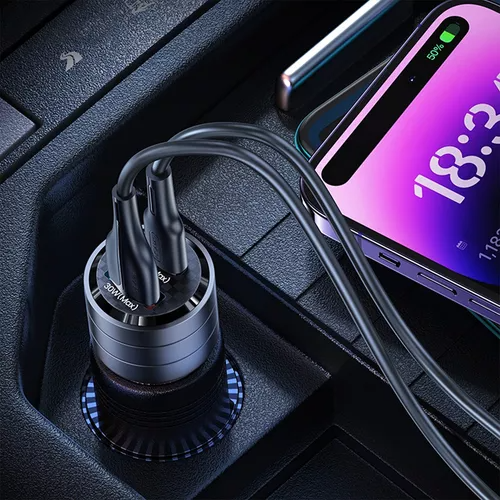 Cargador para Auto Rápido USAMS A+C Negro 95W (US-CC176 C36)