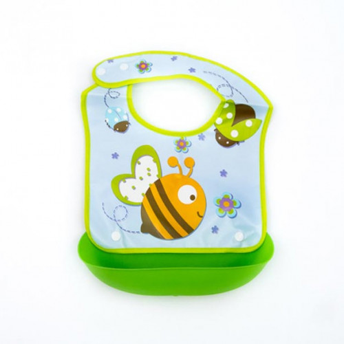 Babero Infantil con Soporte de Comida - 4 Colores Divertidos