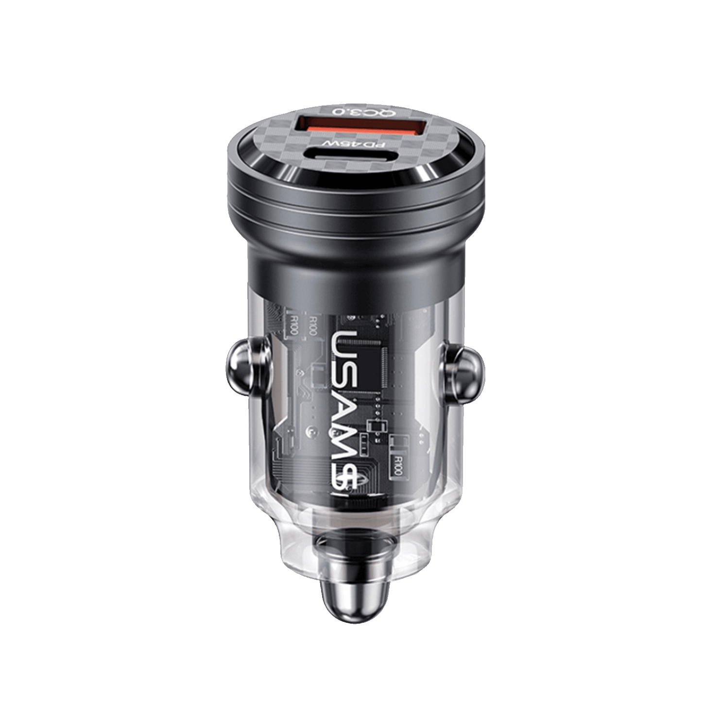 Cargador para Auto Rápido USB + Tipo C USAMS Negro 45W (US-CC175 C35)