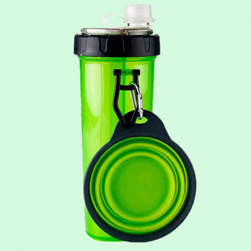Termo para Mascotas con Plato Plegable y Doble Compartimento | Ideal para Viajes