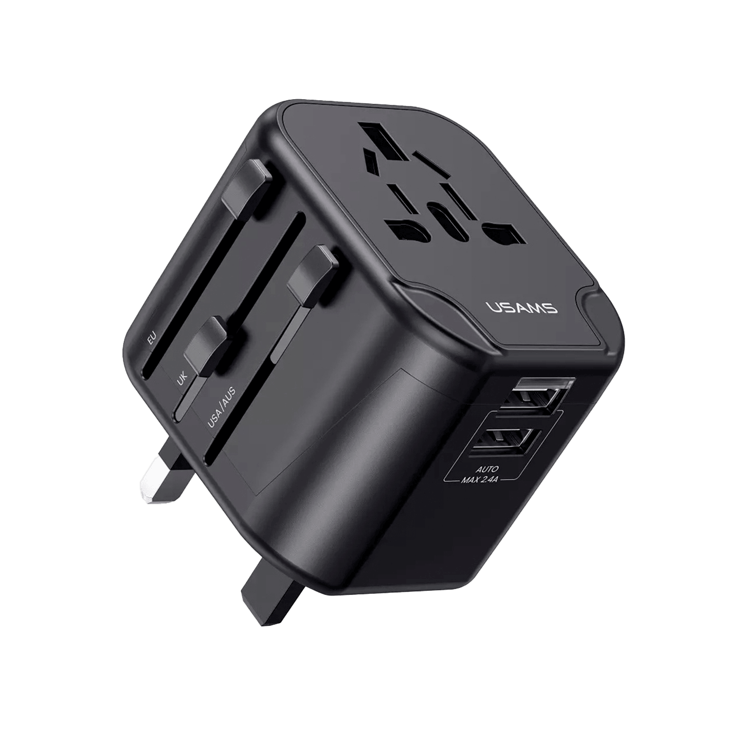 Cargador Universal 4 en 1 USB Dual USAMS 12W Negro (US-CC173)