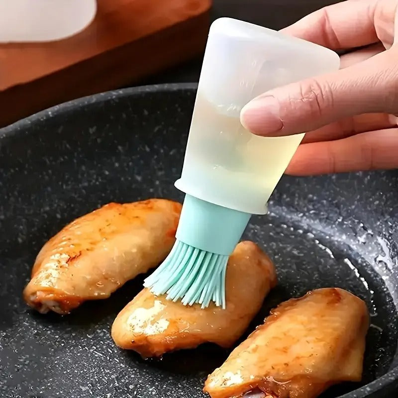 Botella de Silicona Dispensadora de Aceite con Brocha - Ideal para Cocina