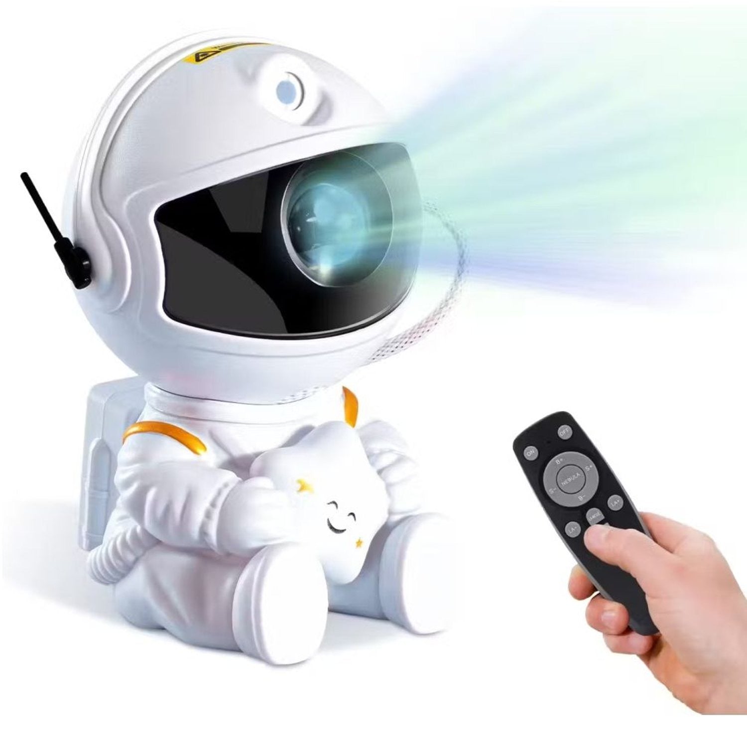 Mini Proyector Astronauta de Estrellas y Nebulosa 360º - Diseño de Estrella y Guitarra