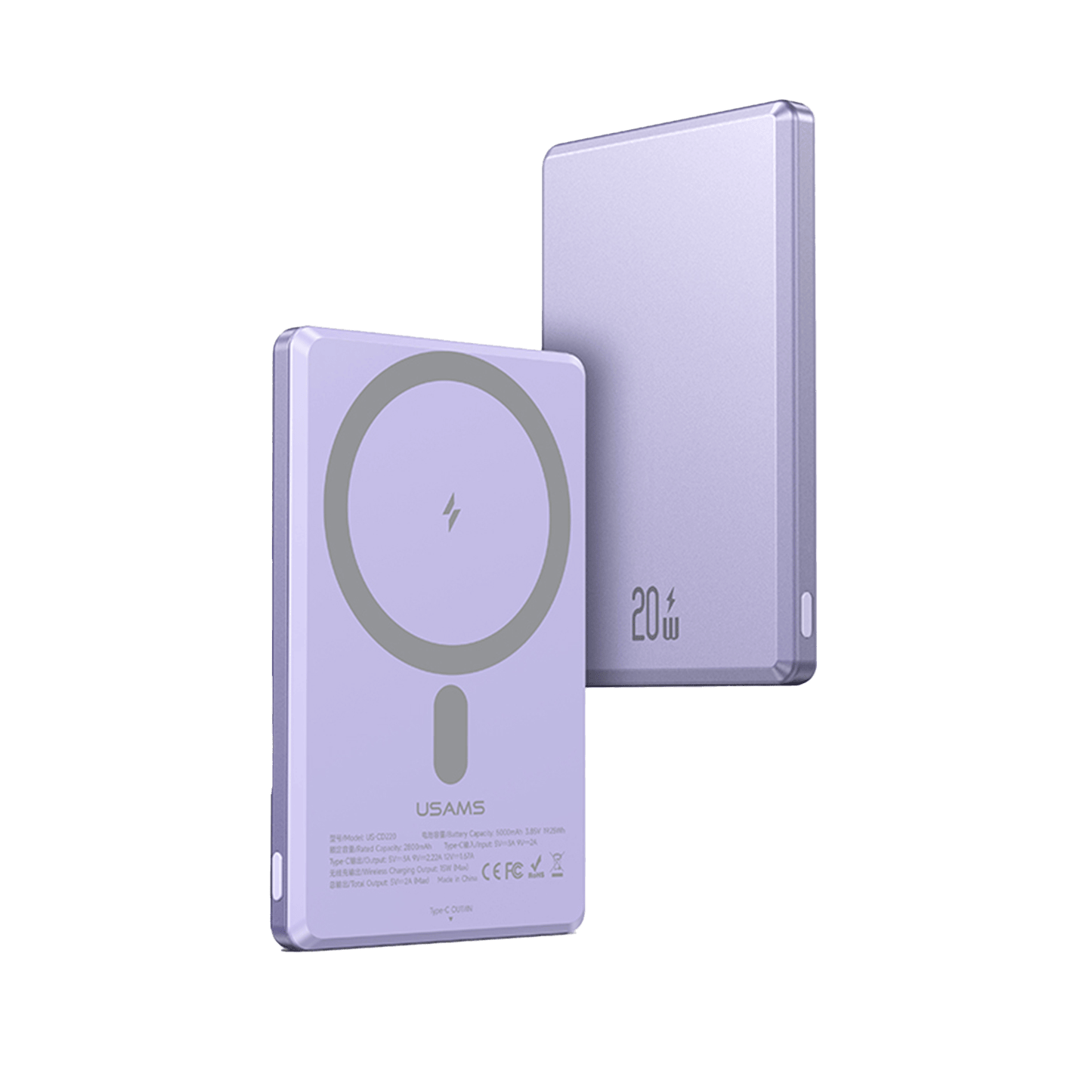PowerBank Magnética Magsafe 5000 mAh USAMS (US-CD220) - Compatible con Carga Rápida de 20W
