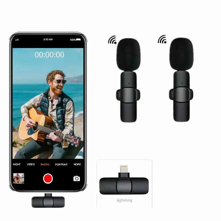 2 Micrófonos Portátiles para Celular Tipo Iphone