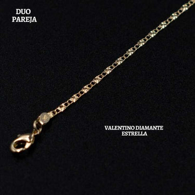 Duo Cadenas AURUX Valentino Diamante Estrella 45/60 cm